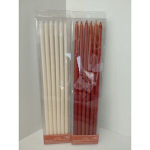 LOT of 2 Ashland Fall Narrow Taper Candles 11.7‎ in 24 PC total Orange White NEW